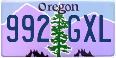 OR license plate 992GXL
