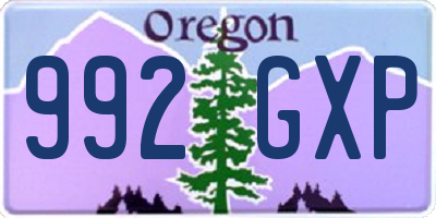 OR license plate 992GXP