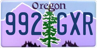 OR license plate 992GXR