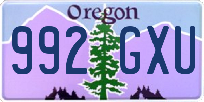 OR license plate 992GXU