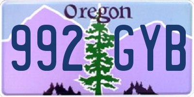 OR license plate 992GYB
