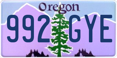 OR license plate 992GYE