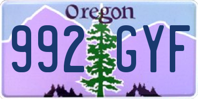 OR license plate 992GYF