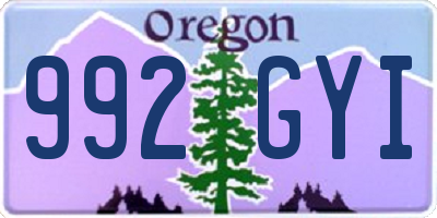 OR license plate 992GYI