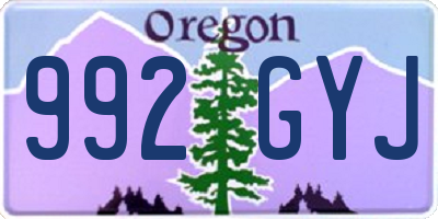 OR license plate 992GYJ