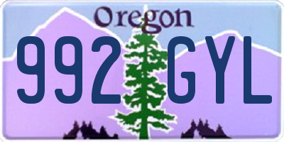 OR license plate 992GYL