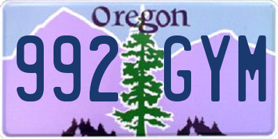 OR license plate 992GYM