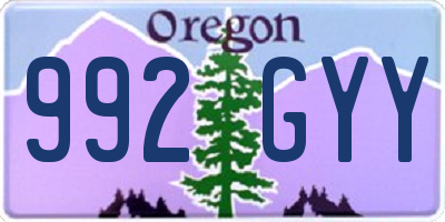 OR license plate 992GYY
