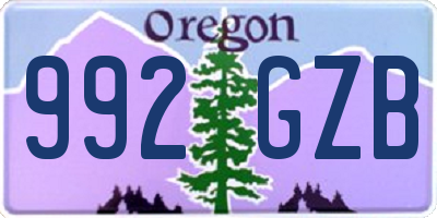 OR license plate 992GZB