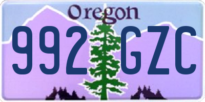 OR license plate 992GZC