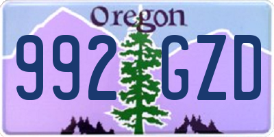 OR license plate 992GZD