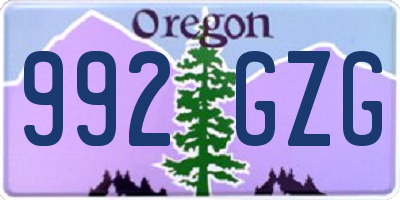 OR license plate 992GZG