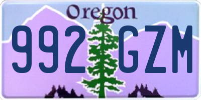 OR license plate 992GZM