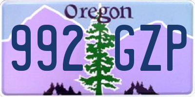 OR license plate 992GZP