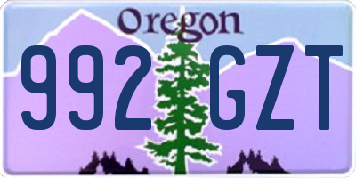 OR license plate 992GZT