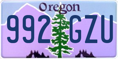 OR license plate 992GZU