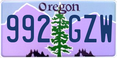 OR license plate 992GZW