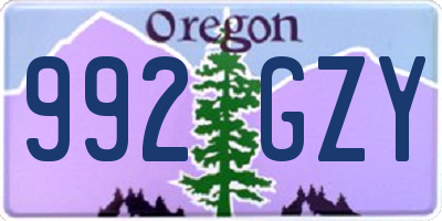 OR license plate 992GZY
