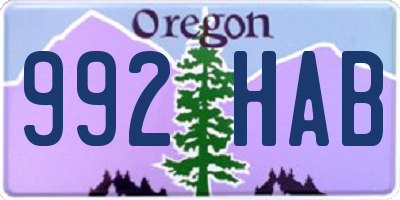 OR license plate 992HAB