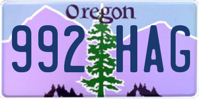 OR license plate 992HAG