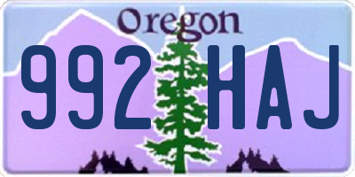 OR license plate 992HAJ