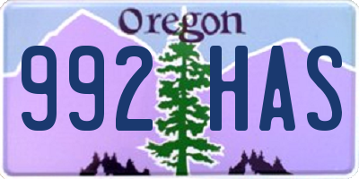 OR license plate 992HAS