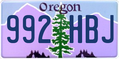 OR license plate 992HBJ