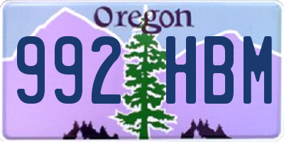 OR license plate 992HBM