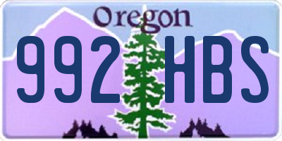 OR license plate 992HBS