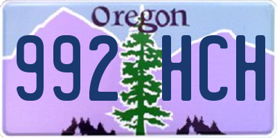 OR license plate 992HCH