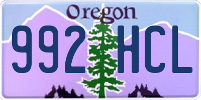 OR license plate 992HCL