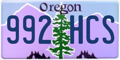 OR license plate 992HCS