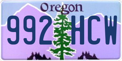 OR license plate 992HCW