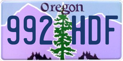 OR license plate 992HDF