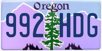 OR license plate 992HDG