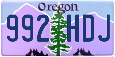 OR license plate 992HDJ