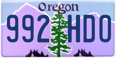 OR license plate 992HDO