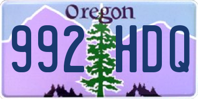 OR license plate 992HDQ