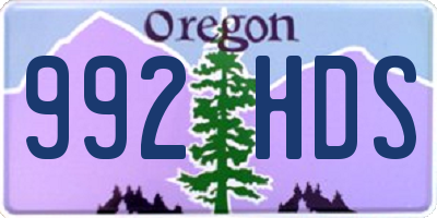 OR license plate 992HDS