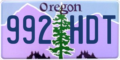 OR license plate 992HDT