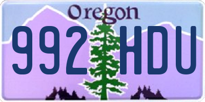 OR license plate 992HDU