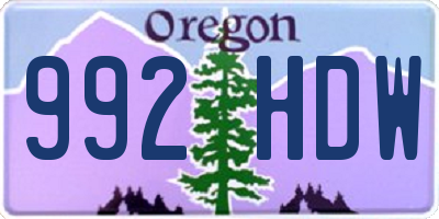 OR license plate 992HDW