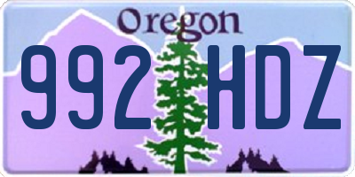 OR license plate 992HDZ