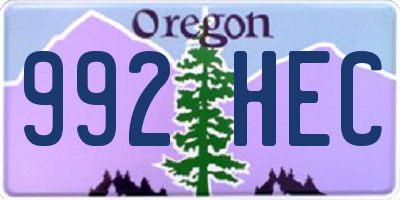 OR license plate 992HEC