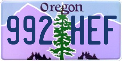 OR license plate 992HEF