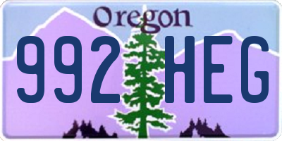 OR license plate 992HEG