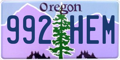 OR license plate 992HEM