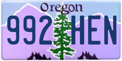 OR license plate 992HEN