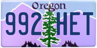 OR license plate 992HET