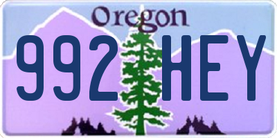 OR license plate 992HEY